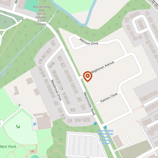 Map showing approximate location: Former Kings School, Westminster Road, Macclesfield