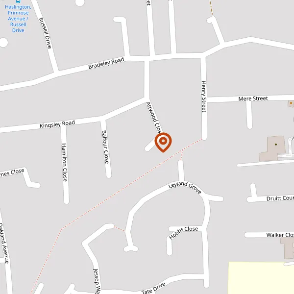 Map showing approximate location: 25, Attwood Close, Haslington, Cheshire East, CW1 5PJ