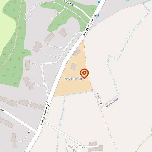 Map showing approximate location: Yew Tree Farm, Macclesfield Road, Prestbury, SK10 4BW