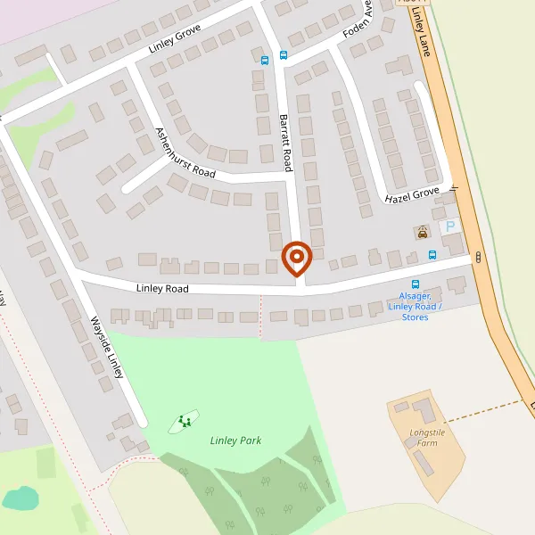 Map showing approximate location: 47, Linley Road, Alsager, ST7 2QF