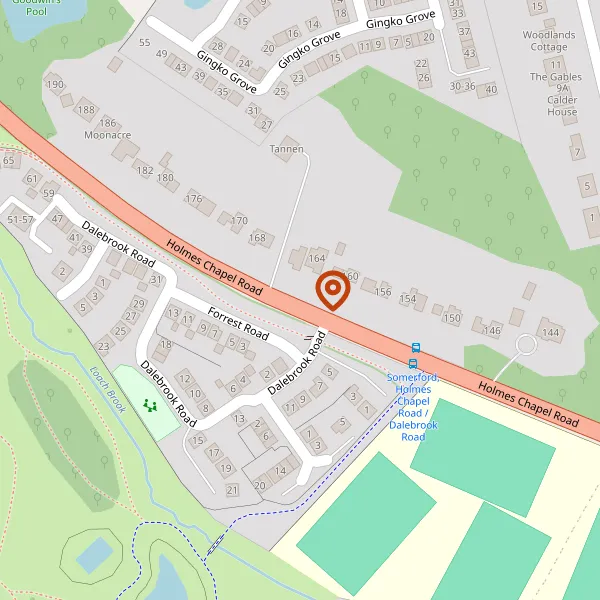 Map showing approximate location: 164A, Holmes Chapel Road, Somerford, CW12 4QB