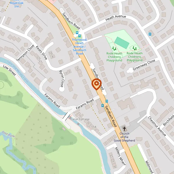 Map showing approximate location: 118, Sandbach Road, Rode Heath, ST7 3RN