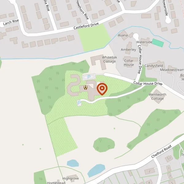 Map showing approximate location: Barchester, Prestbury Beaumont, Collar House Drive, Prestbury