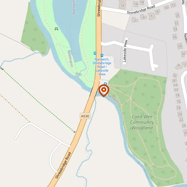 Map showing approximate location: Land To The North Side Of Shrewbridge Lodge, Lakeside View, Nantwich