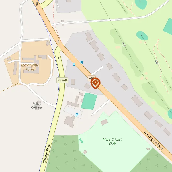 Map showing approximate location: Smithy Cottage, Warrington Road, Mere, WA16 0TD