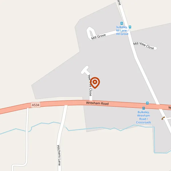 Map showing approximate location: 8, Yew Tree Close, Bulkeley, SY14 8DA