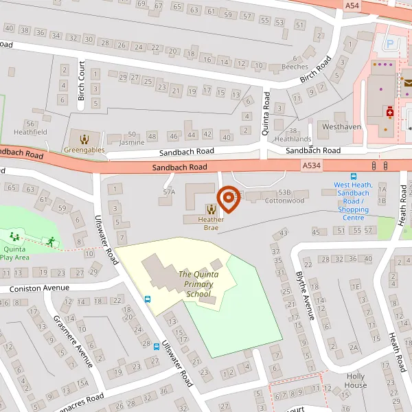 Map showing approximate location: Heather Brae Mews, 57, Sandbach Road, Congleton, CW12 4LH