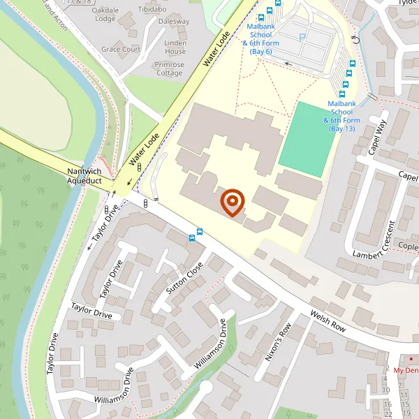 Map showing approximate location: Malbank School And Sixth Form College, Welsh Row, Nantwich, CW5 5HD