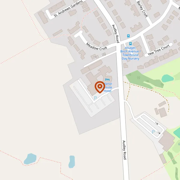 Map showing approximate location: Manor House Hotel, Audley Road, Alsager, Cheshire East, ST7 2QQ