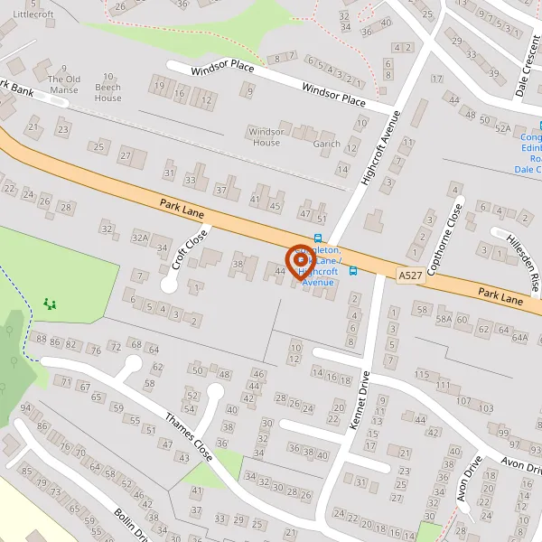 Map showing approximate location: 42, Park Lane, Congleton, CW12 3DG