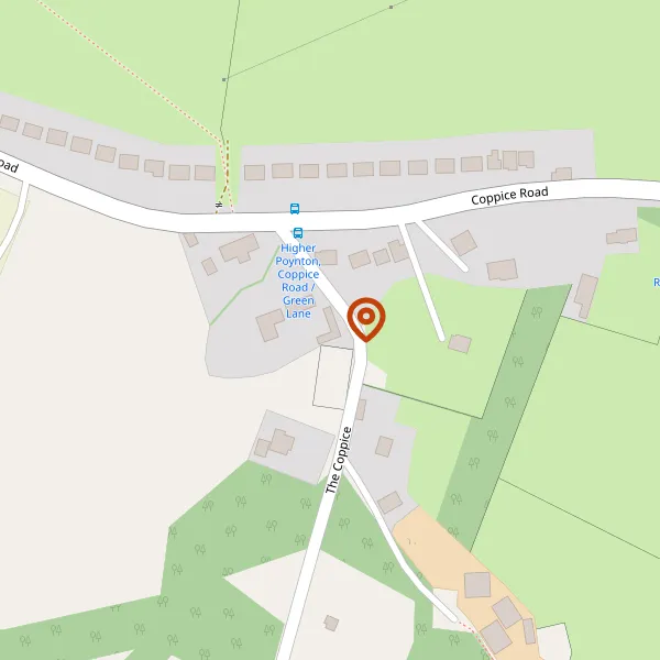 Map showing approximate location: The Hunting Lodge, Coppice Road, Poynton