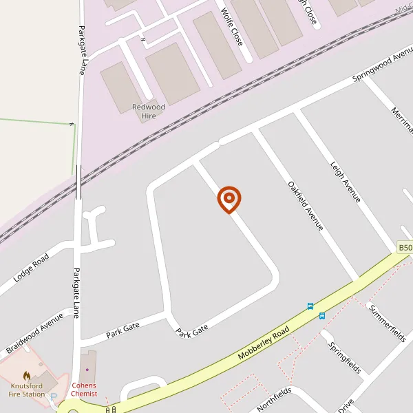 Map showing approximate location: 28, Parkgate, Knutsford, WA16 8HE