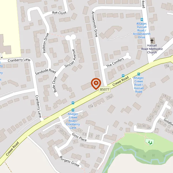 Map showing approximate location: Limewood, 163, Crewe Road, Alsager, Stoke-On-Trent, Cheshire, ST7 2JH