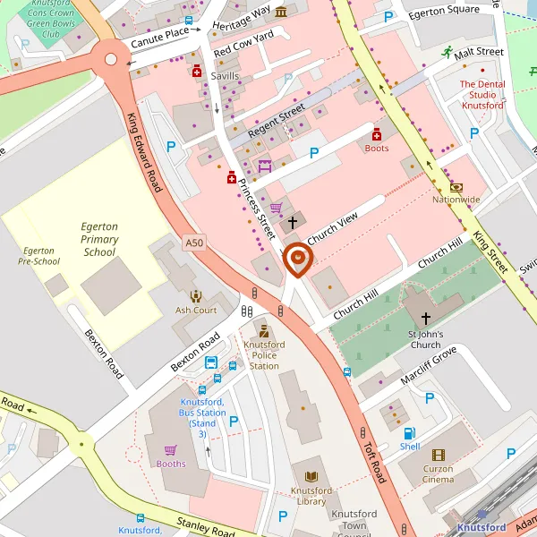 Map showing approximate location: 1, Slaters Yard, Princess Street, Knutsford, WA16 6BW