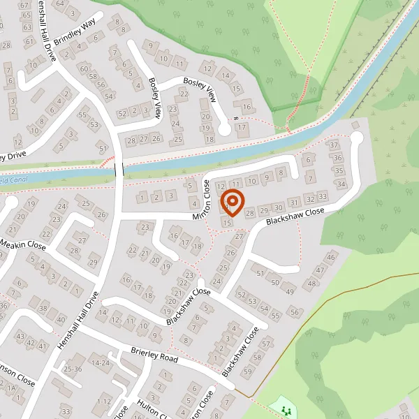 Map showing approximate location: Footpath Between Blackshaw Close And Minton Close, Congleton