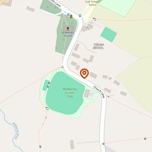 Map showing approximate location: Butts Knoll, Church Lane, Mobberley, WA16 7RD