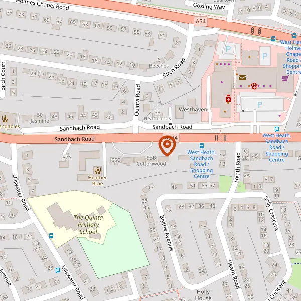 Map showing approximate location: 55C, Sandbach Road, Congleton, CW12 4LH