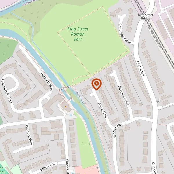 Map showing approximate location: 9, Fossa Close, Middlewich, CW10 9RD