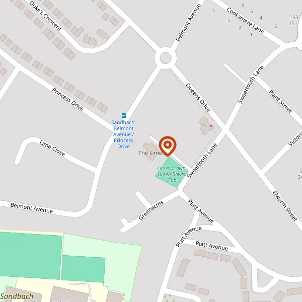 Map showing approximate location: The Limes, 3, Sweettooth Lane, Sandbach, CW11 1DB