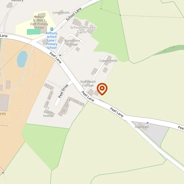 Map showing approximate location: 13, Peel Drive, Astbury, Congleton, CW12 4RF