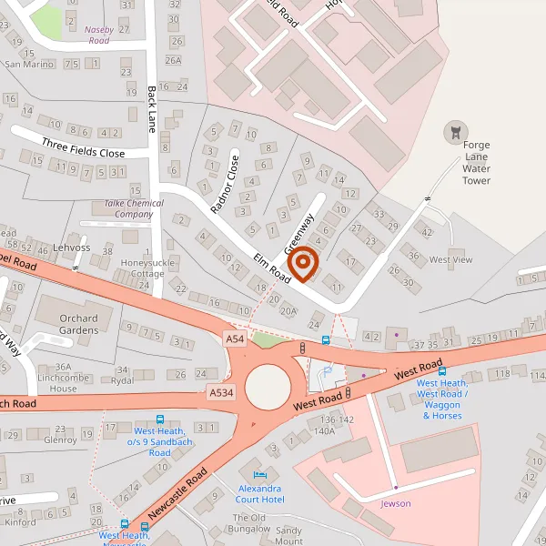 Map showing approximate location: Land To Rear Of Elm Road, Congleton, Cheshire, Cw12 4Pr