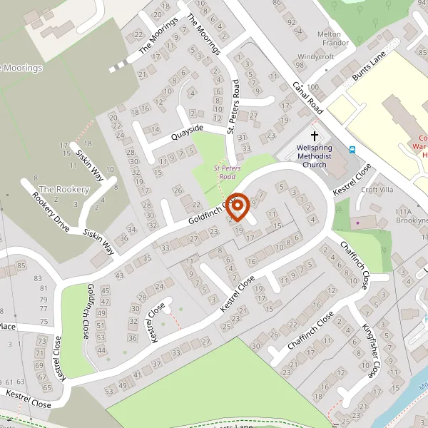 Map showing approximate location: Amenity Land, Goldfinch Close, Congleton