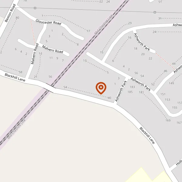 Map showing approximate location: 46, Blackhill Lane, Knutsford, WA16 9DW