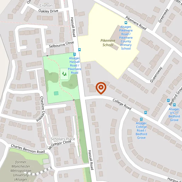 Map showing approximate location: 111, Hassall Road, Alsager, Cheshire, ST7 2SZ