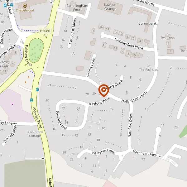 Map showing approximate location: 29, Paxford Place, Wilmslow, Cheshire, SK9 1NL