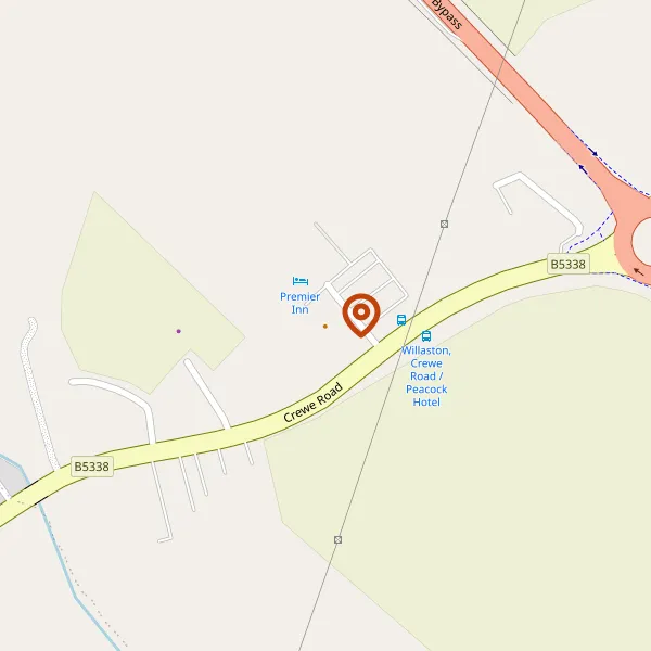 Map showing approximate location: The Peacock, 221, Crewe Road, Willaston, CW5 6NE