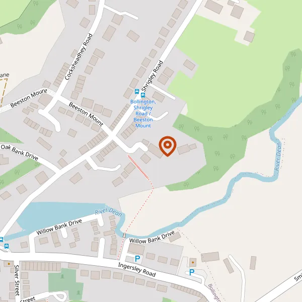 Map showing approximate location: 1, Shrigley Rise, Bollington, Macclesfield, Cheshire, SK10 5QR