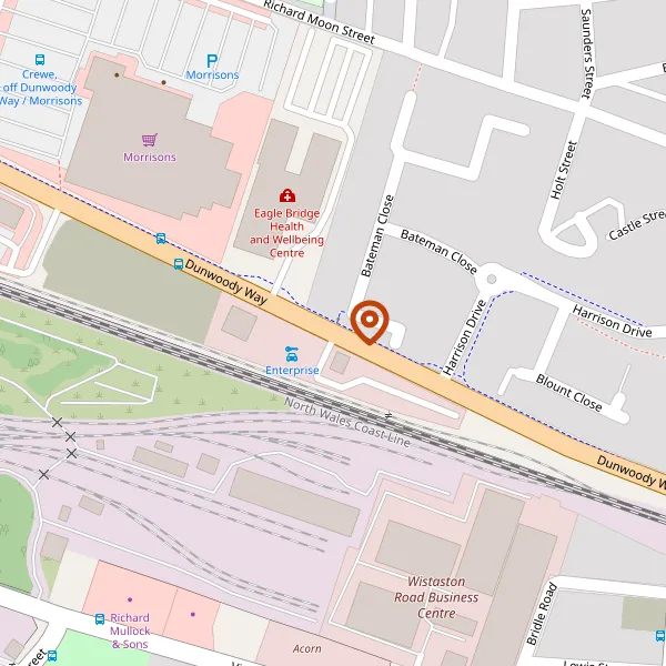 Map showing approximate location: Phoenix Leisure Park, Dunwoody Way, Crewe