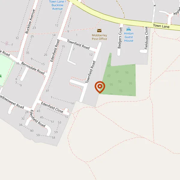 Map showing approximate location: 43, Townfield Road, Mobberley, WA16 7HG