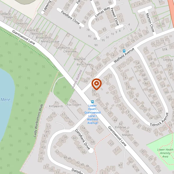 Map showing approximate location: Kittywards, 71, Giantswood Lane, Hulme Walfield, Cheshire, CW12 2HH