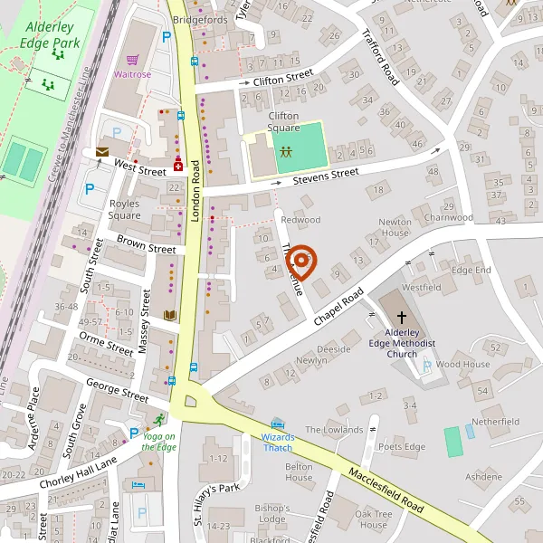 Map showing approximate location: 12, The Avenue, Alderley Edge, Wilmslow, Cheshire, SK9 7NJ