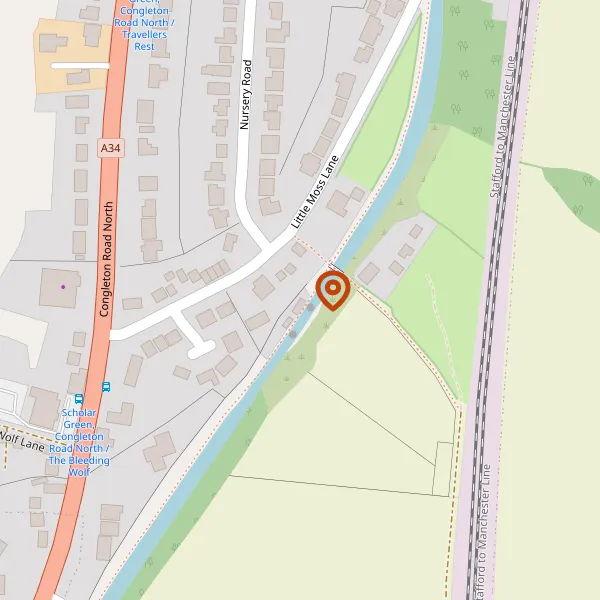 Map showing approximate location: 20, Little Moss Lane, Scholar Green, Cheshire, ST7 3BL