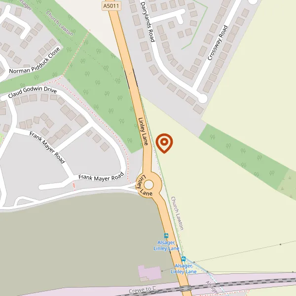 Map showing approximate location: Former Twyford Bathrooms Site, Linley Lane, Alsager, ST7 2DF