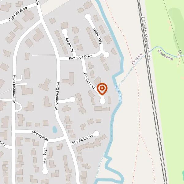 Map showing approximate location: 2, Northmead, Prestbury, SK10 4XD