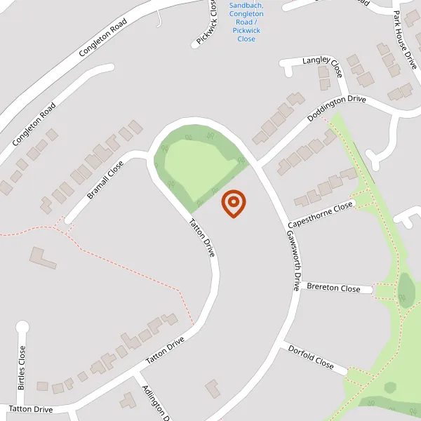 Map showing approximate location: 42, Tatton Drive, Sandbach, CW11 1DZ