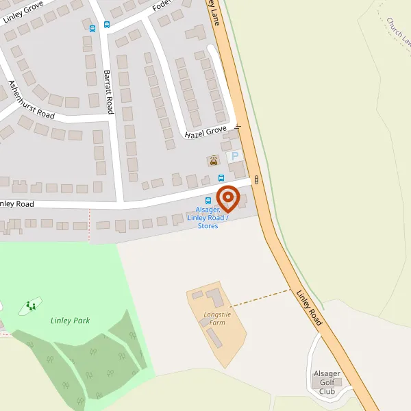 Map showing approximate location: 98, Linley Road, Alsager, ST7 2QF