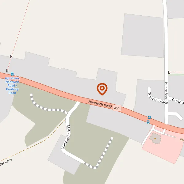 Map showing approximate location: Ash Tree Cottage, Chester Road, Alpraham, CW6 9JE