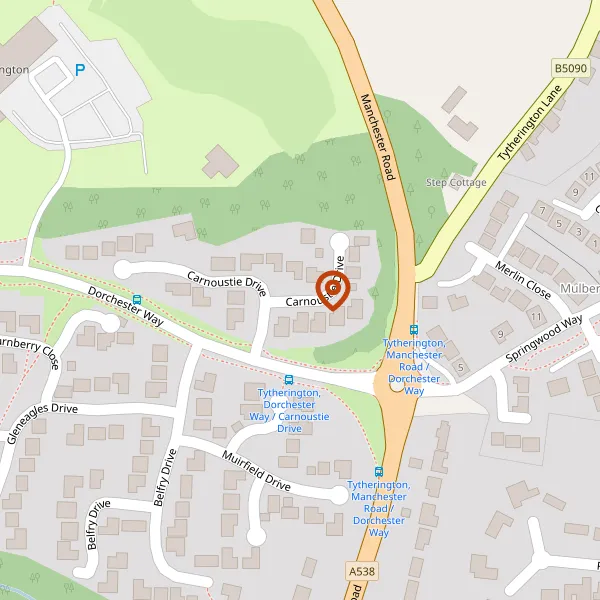 Map showing approximate location: 21, Carnoustie Drive, Macclesfield, Cheshire, SK10 2TB