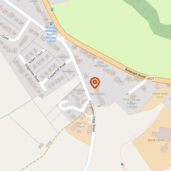 Map showing approximate location: Mossley Farm, Congleton Edge Road, Congleton, CW12 3JJ