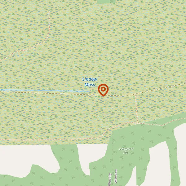 Map showing approximate location: Area within Lindow Moss, Lindow Moss, Wilmslow