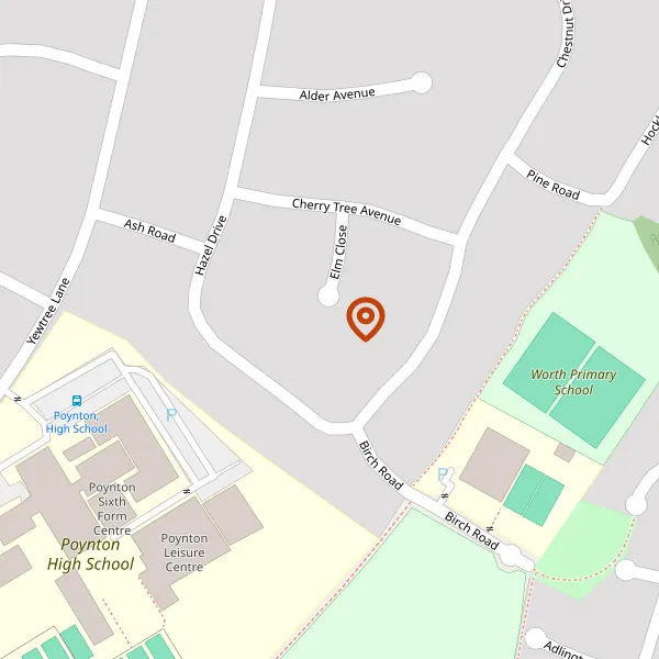 Map showing approximate location: 8, Elm Close, Poynton, SK12 1QH