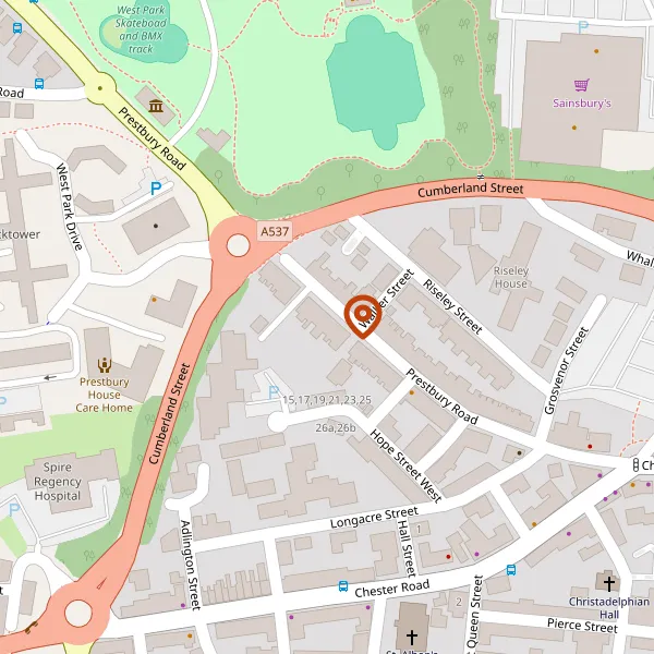 Map showing approximate location: 52, Prestbury Road, Macclesfield, SK10 1BL