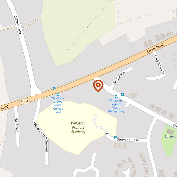 Map showing approximate location: 278, Crewe Road, Willaston, Cheshire, CW5 6ND