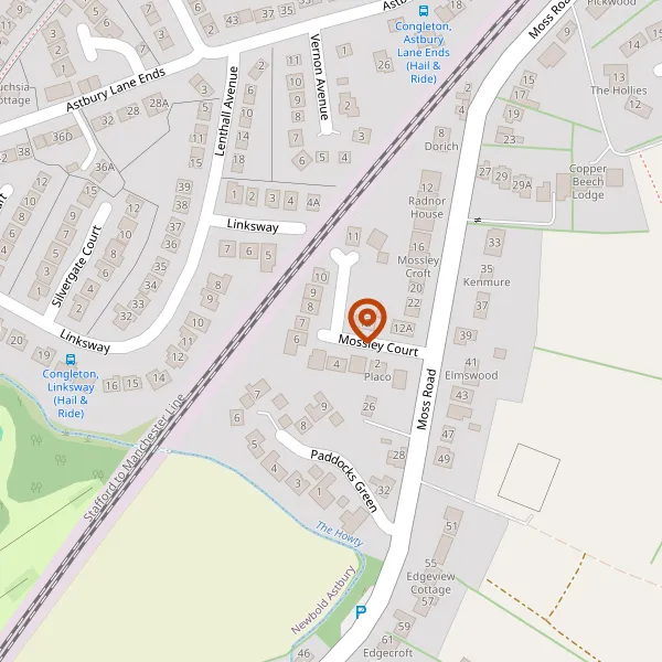 Map showing approximate location: 6, Mossley Court, Congleton, Cheshire, Cw12 3Bw