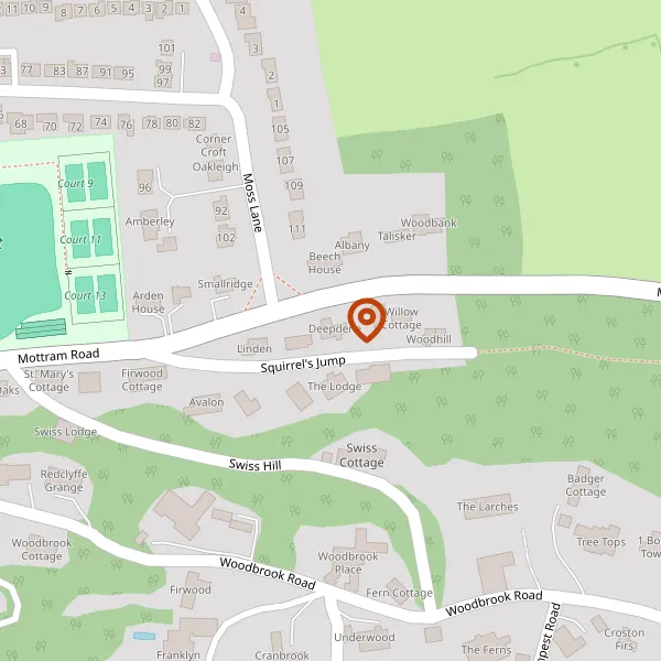 Map showing approximate location: Redclyffe Cottage, Mottram Road, Alderley Edge, Wilmslow, Cheshire, SK9 7DS