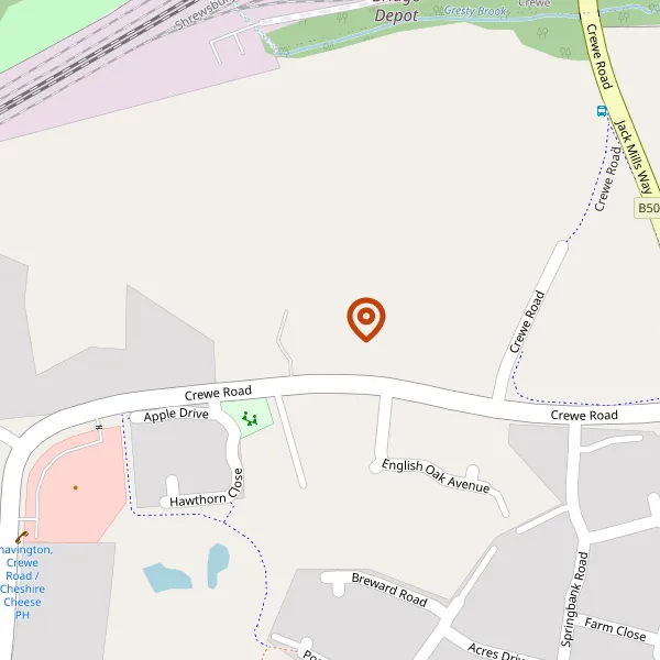 Map showing approximate location: 349, Crewe Road, Shavington, Cheshire, CW2 5AD